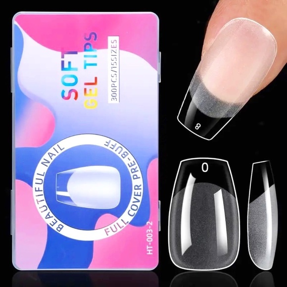 Soft Gel Nail Tips - Short Coffin - Picture 1 of 4